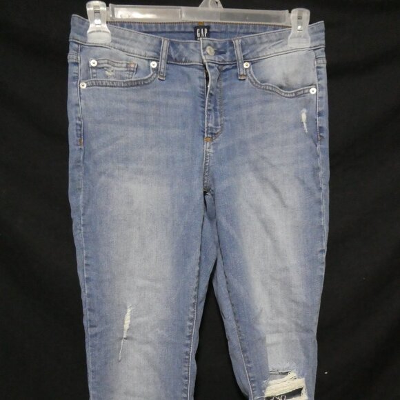 GAP DENIM | 30 regular | Medium Destroy | Faded Blue Distressed Denim - Picture 6 of 16
